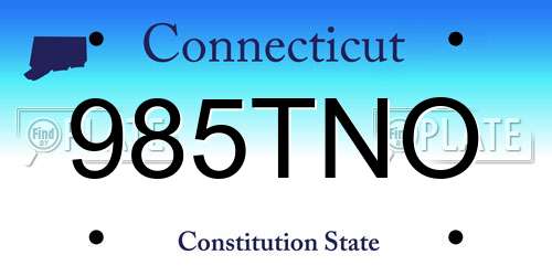 985TNO Connecticut License Plate