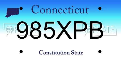 985XPB Connecticut License Plate