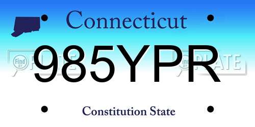 985YPR Connecticut License Plate