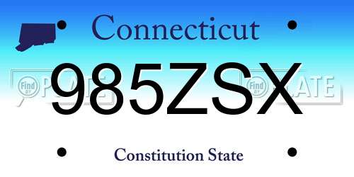 985ZSX Connecticut License Plate