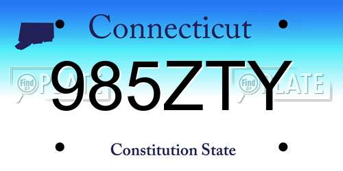 985ZTY Connecticut License Plate