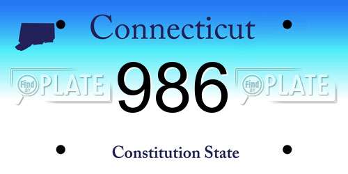 986 Connecticut License Plate