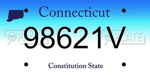 98621V Connecticut License Plate