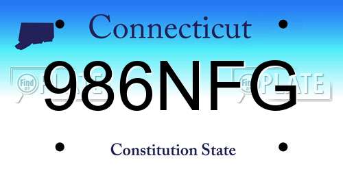 986NFG Connecticut License Plate