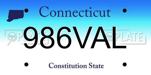 986VAL Connecticut License Plate