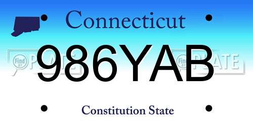986YAB Connecticut License Plate