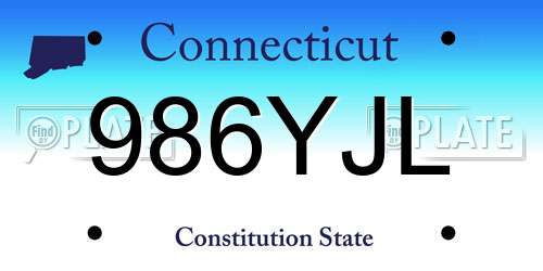 986YJL Connecticut License Plate