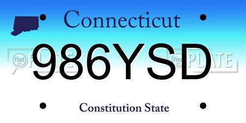 986YSD Connecticut License Plate