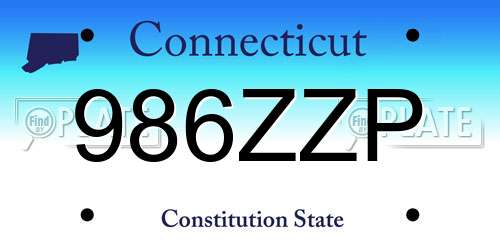 986ZZP Connecticut License Plate