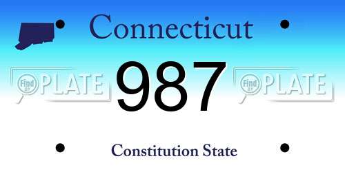 987 Connecticut License Plate