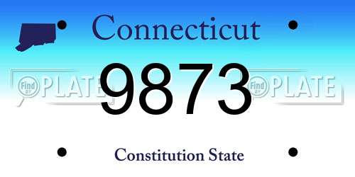 9873 Connecticut License Plate