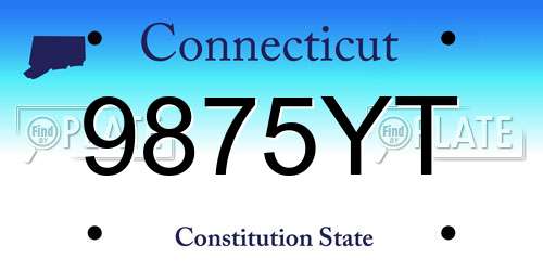 9875YT Connecticut License Plate