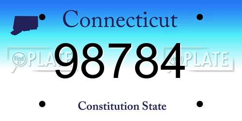 98784 Connecticut License Plate