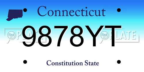 9878YT Connecticut License Plate