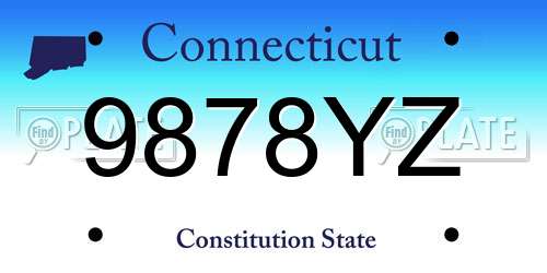 9878YZ Connecticut License Plate