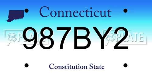 987BY2 Connecticut License Plate