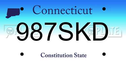 987SKD Connecticut License Plate