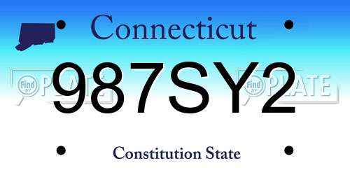987SY2 Connecticut License Plate