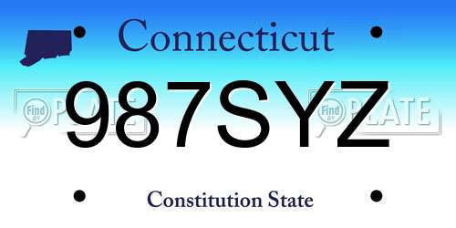 987SYZ Connecticut License Plate