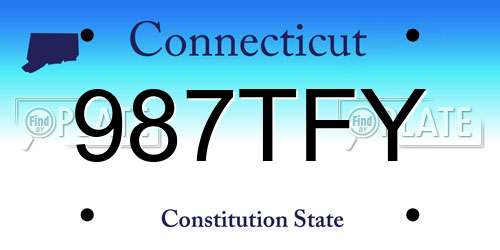 987TFY Connecticut License Plate