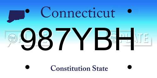 987YBH Connecticut License Plate