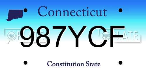 987YCF Connecticut License Plate