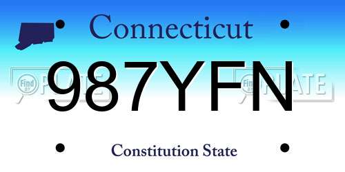 987YFN Connecticut License Plate
