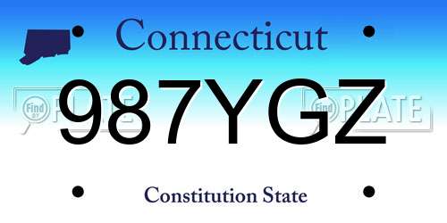 987YGZ Connecticut License Plate