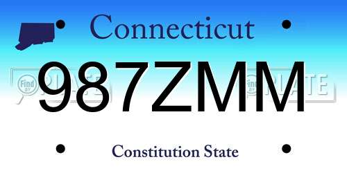 987ZMM Connecticut License Plate