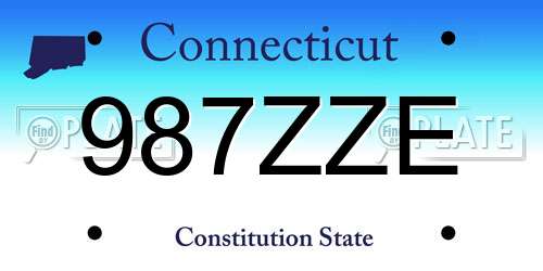 987ZZE Connecticut License Plate