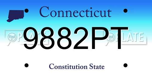 9882PT Connecticut License Plate