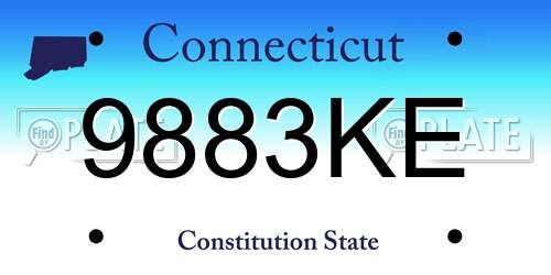 9883KE Connecticut License Plate