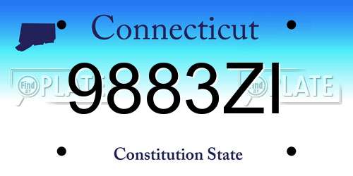 9883ZI Connecticut License Plate