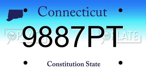 9887PT Connecticut License Plate