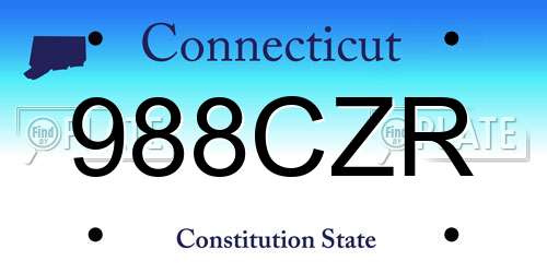 988CZR Connecticut License Plate