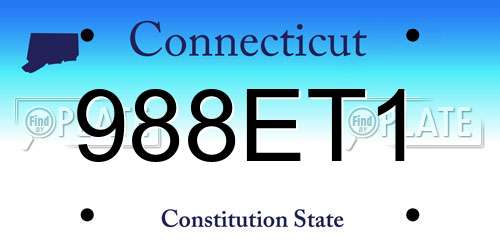 988ET1 Connecticut License Plate
