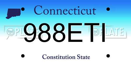 988ETI Connecticut License Plate