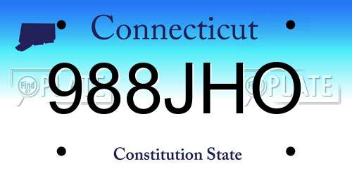 988JHO Connecticut License Plate