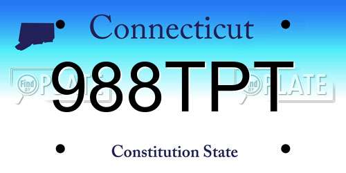 988TPT Connecticut License Plate