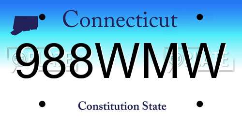 988WMW Connecticut License Plate