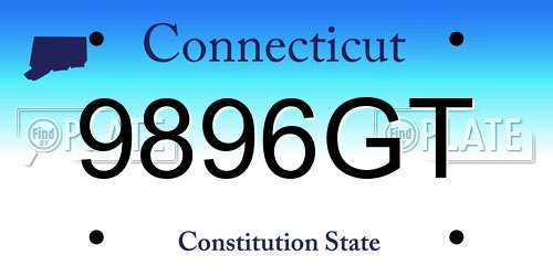 9896GT Connecticut License Plate