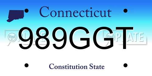 989GGT Connecticut License Plate