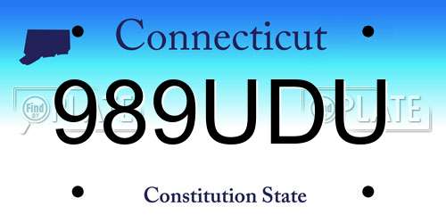 989UDU Connecticut License Plate