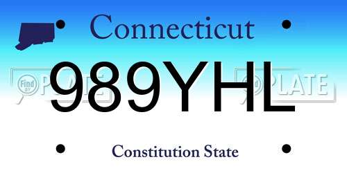989YHL Connecticut License Plate