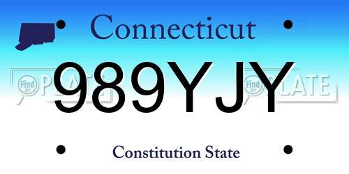 989YJY Connecticut License Plate