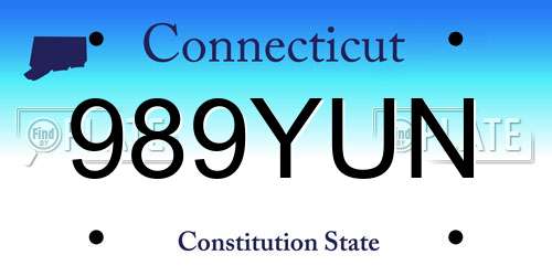989YUN Connecticut License Plate