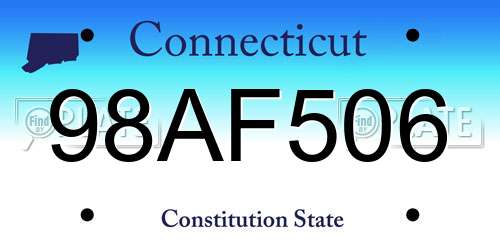 98AF506 Connecticut License Plate