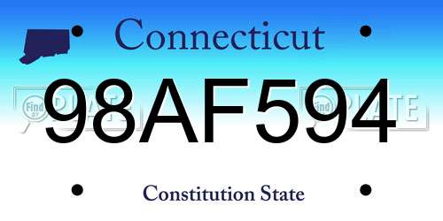 98AF594 Connecticut License Plate