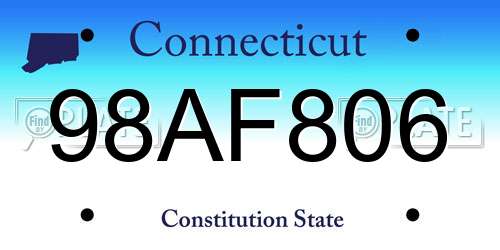 98AF806 Connecticut License Plate