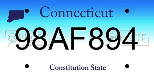 98AF894 Connecticut License Plate